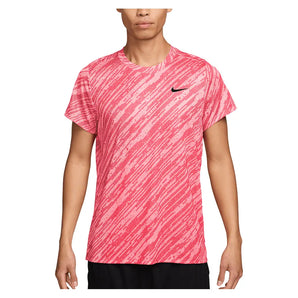 Men's Court Dri-FIT Victory Printed Tennis Top,Apparel,Nike,663 Pink Foam/Black,XS,Tennis Express,IB1530-U26-663-3