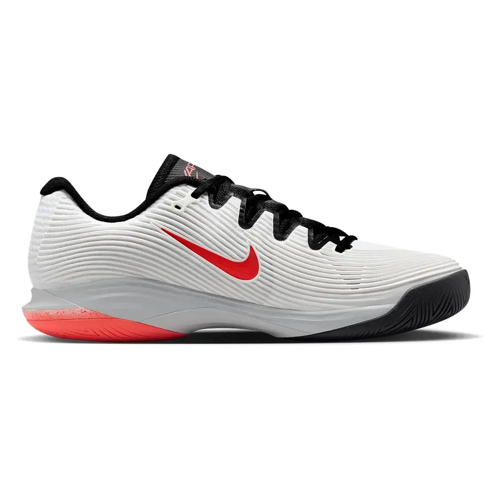 Men's Zoom Vapor 12 Premium Tennis Shoes White and Hot Lava