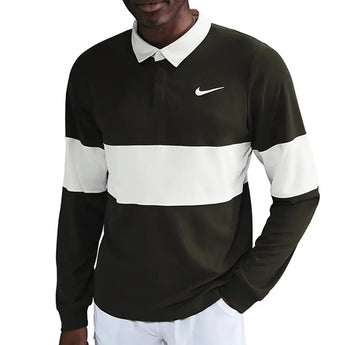 Men's Paris Court Dri-FIT Advantage Slam Long Sleeve Tennis Polo-Apparel-Nike-IB8141-355_4-Tennis Express