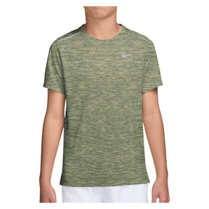 Boys' Dri-FIT Miler Short Sleeve Training Top, Nike, 303 Camo Green/Olive Aura, Tennis Express, IF2425-H26-303-CAMO-GREEN-OLIVE-AURA-1