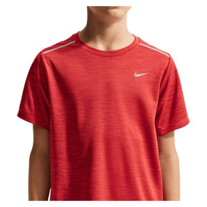 Boys' Dri-FIT Miler Short Sleeve Training Top, Nike, 609 Tough/University Red, Tennis Express, IF2425-H26-609-TOUGH-UNIVERSITY-RED-1