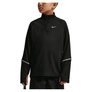 Boys' Dri-FIT Miler Half Zip Top Black and Reflective Silver-Apparel-Nike-IF2426-010-3-705805Tennis Express