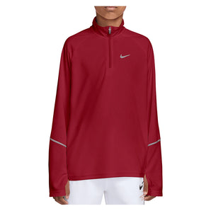 Boys' Dri-FIT Miler Half Zip Top,Apparel,Nike,608 Tough Red/Reflective Silver,XS,Tennis Express,IF2426-608