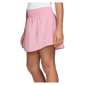 Girls' One Dri-FIT High-Waisted Training Skort Med Soft Pink and White-Apparel-Nike-IF3956-690B-2-Tennis Express