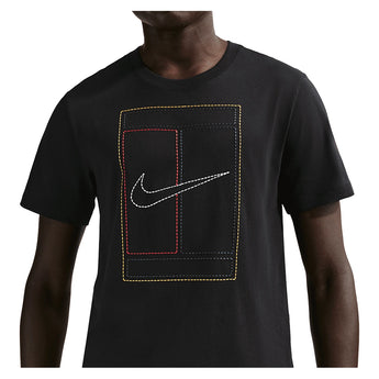 Men's Court Heritage Tennis Tee Black-Apparel-Nike-IH2085-010_3-Tennis Express