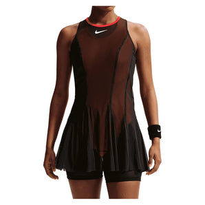 Women's Paris Court Dri-FIT Slam Tennis Dress,Apparel,Nike,010 Black/Lt Crimson,XS,Tennis Express,IH3765-010