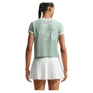 Women's Heritage Racquet Club Tennis T-Shirt Steam and Barely Green-Apparel-Nike-IH5059-006_2-Tennis Express