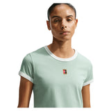 Women's Heritage Racquet Club Tennis T-Shirt Steam and Barely Green-Apparel-Nike-IH5059-006_3-Tennis Express