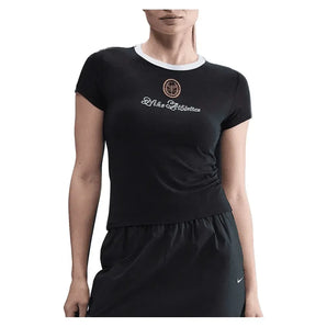 Women's Court Club Sportswear Challenge Knit Mid Crop Top-Apparel-Nike-IH7802-010-Tennis Express