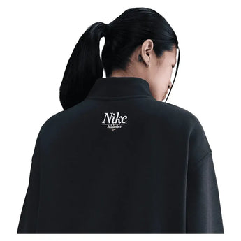 Women's Phoenix Fleece Oversized Long Sleeve Quarter Zip Tennis Top-Apparel-Nike-IH7804-010_2-Tennis Express