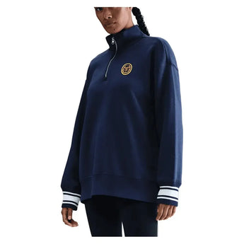 Women's Phoenix Fleece Oversized Long Sleeve Quarter Zip Tennis Top-Apparel-Nike-IH7804-410-Tennis Express