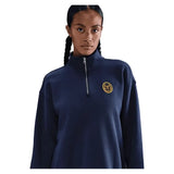 Women's Phoenix Fleece Oversized Long Sleeve Quarter Zip Tennis Top-Apparel-Nike-IH7804-410_3-Tennis Express