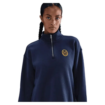 Women's Phoenix Fleece Oversized Long Sleeve Quarter Zip Tennis Top-Apparel-Nike-IH7804-410_3-Tennis Express