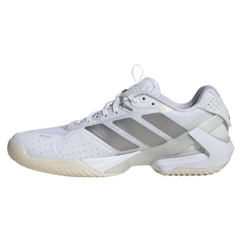 Women's Adizero Ubersonic 5 Tennis Shoes White and Silver Metallic-Footwear-Adidas-IH8103-S25-2-Tennis Express