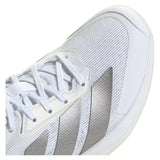 Women's Adizero Ubersonic 5 Tennis Shoes White and Silver Metallic-Footwear-Adidas-IH8103-S25-6-Tennis Express