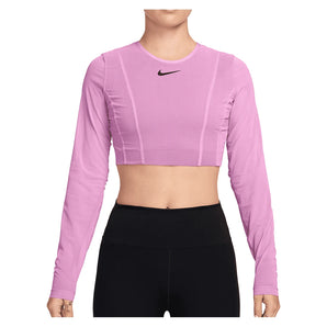 Women's Paris Court Slam Long Sleeve Tennis Crop Top Lt Magenta and Tattoo,Apparel,Nike,Lt Magenta/Tattoo,XS,Tennis Express,II3375-503