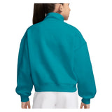 Girls' Sportswear Studio Fleece Oversized 1/4-Zip Top Black and White,Apparel,Nike,,,Tennis Express,IM4948-300-2