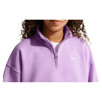 Girls' Sportswear Studio Fleece Oversized 1/4-Zip Top Violet Star and White, Nike, Tennis Express, IM4948-589H26-2