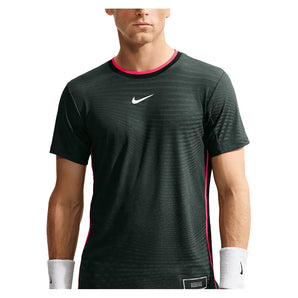 Men's New York Court Aero-FIT Slam Tennis Top,Apparel,Nike,317 Black Spruce/White,XS,Tennis Express,IM5783-F26-317-3