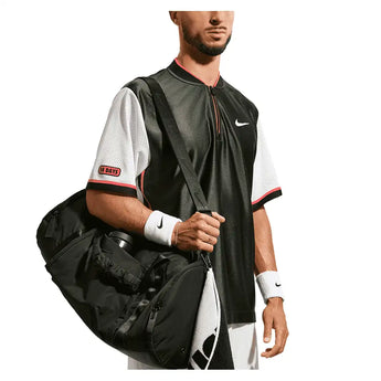 Men's New York Court Dri-FIT Slam Wild Short Sleeve Tennis Top Black Spruce and White,Apparel,Nike,Black Spruce/White,XS,Tennis Express,IM5785-317F26-3