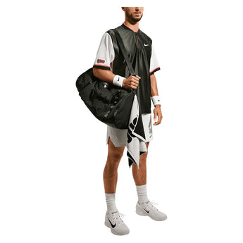 Men's New York Court Dri-FIT Slam Wild Short Sleeve Tennis Top Black Spruce and White,Apparel,Nike,,,Tennis Express,IM5785-317F26-5