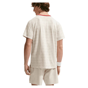 Men's Court Dri-FIT Advantage Print Tennis Top Light Bone and Tough Red,Apparel,Nike,,,Tennis Express,IM6084-072_1