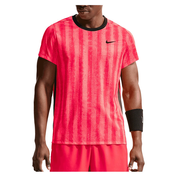 Men's Court Dri-FIT Victory Printed Tennis Top,Apparel,Nike,635 Bright Crimson,XS,Tennis Express,IM6086-635