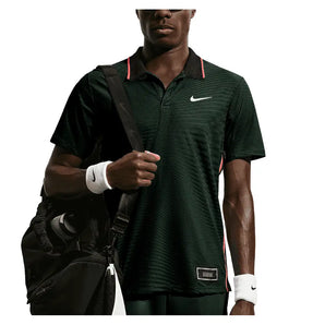 Men's New York Court Aero-FIT Slam Tennis Polo,Apparel,Nike,317 Black Spruce/White,XS,Tennis Express,IM6588-F26-317-3
