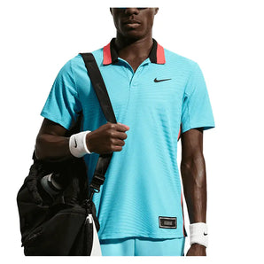 Men's New York Court Aero-FIT Slam Tennis Polo,Apparel,Nike,416 Baltic Blue/Black,XS,Tennis Express,IM6588-F26-416-3