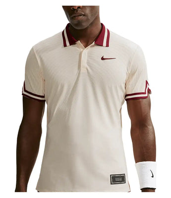 Men's New York Court Aero-FIT Slam U2 Tennis Polo,Apparel,Nike,110 Pale Ivory/Team Red,XS,Tennis Express,IM6607-F26-110-3