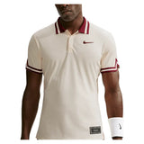 Men's New York Court Aero-FIT Slam U2 Tennis Polo,Apparel,Nike,110 Pale Ivory/Team Red,XS,Tennis Express,IM6607-F26-110-3