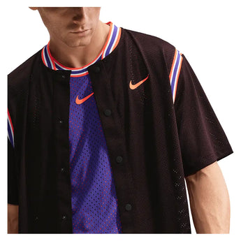 Men's New York Court Dri-FIT Slam Short Sleeve Button Up Tennis Shirt,Apparel,Nike,,,Tennis Express,IM6611-F26-647-6