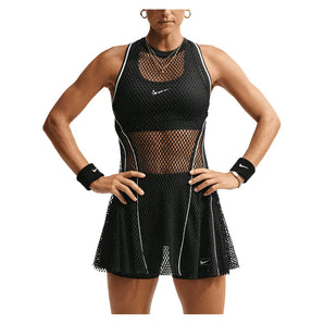 Women's New York Court Slam Tennis Dress Black and Brilliant Orange,Apparel,Nike,Black/Brilliant Orange,XS,Tennis Express,IM9429-010F26-3