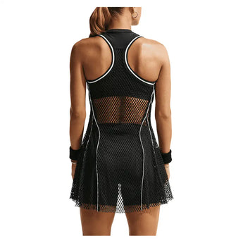 Women's New York Court Slam Tennis Dress Black and Brilliant Orange,Apparel,Nike,,,Tennis Express,IM9429-010F26-4
