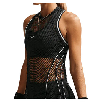 Women's New York Court Slam Tennis Dress Black and Brilliant Orange,Apparel,Nike,,,Tennis Express,IM9429-010F26-6