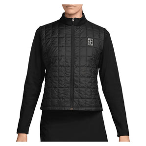 Women's Court Advantage Therma-FIT Midlayer Tennis Top Black and White, Nike, Black/White, Tennis Express, IM9438-010H26-BLACK-WHITE-1