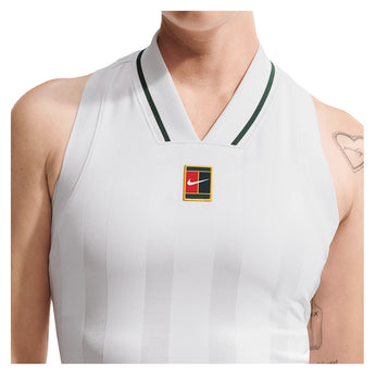 Women's London Court Dri-FIT Slam Tennis Tank White,Apparel,Nike,,,Tennis Express,IO0473-100-4