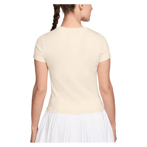 Women's Court Heritage Tennis Tee Chalk,Apparel,Nike,,,Tennis Express,IO4245-102-1