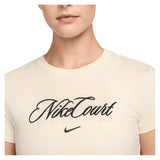 Women's Court Heritage Tennis Tee Chalk,Apparel,Nike,,,Tennis Express,IO4245-102-2