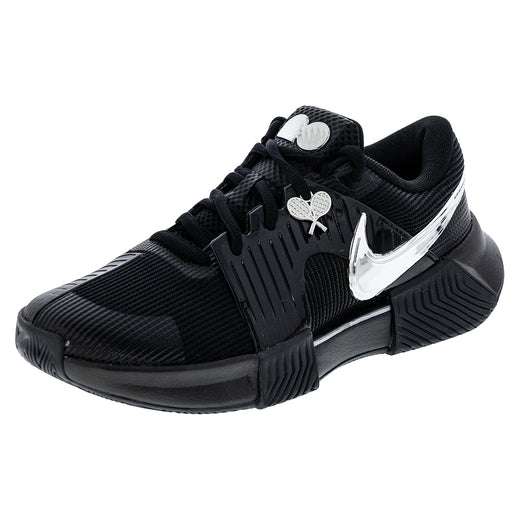 Women's Naomi Osaka New York Zoom GP Challenge 1.5 Premium Tennis Shoes Black and Metallic Silver