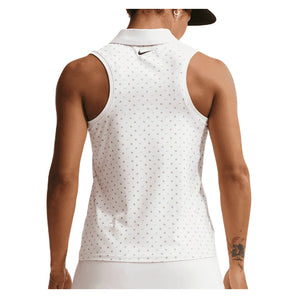 Women's Victory Dri-FIT Sleeveless Printed Tennis Polo White and Pink Foam, Nike, Tennis Express, IR0051-100H26-1
