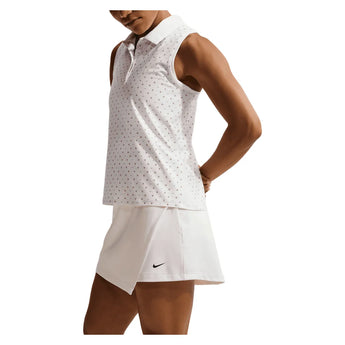Women's Victory Dri-FIT Sleeveless Printed Tennis Polo White and Pink Foam, Nike, Tennis Express, IR0051-100H26-3