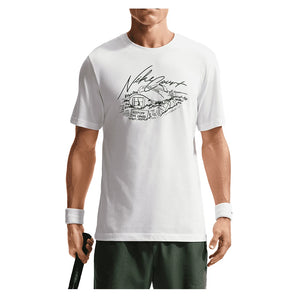Men's London Court Dri-FIT Standard Tennis Tee,Apparel,Nike,100 White,XS,Tennis Express,IR4937-100