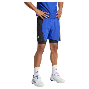 Mens Short and Tight Tennis Set Lucid Blue and Black-Apparel-Adidas-IT2264_3-Tennis Express