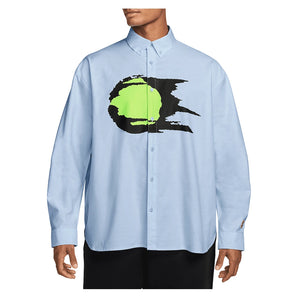 Men's Club Rules Long-Sleeve Sports Oxford Top,Apparel,Nike,407 Hydrogen Blue,XS,Tennis Express,IU0798-407