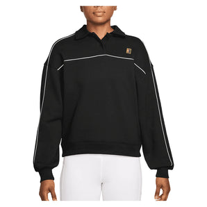 Women's Court Collection Long Sleeve Fleece Tennis Top Black,Apparel,Nike,Black,XS,Tennis Express,IU3253-010