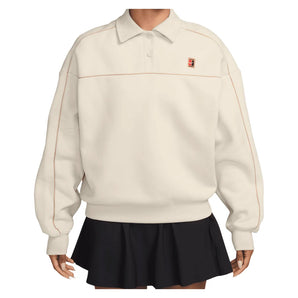 Women's Court Collection Long Sleeve Fleece Tennis Top, Nike, 104 Lt Orewood Brown, Tennis Express, IU3253-H26-104-LT-OREWOOD-BROWN-1