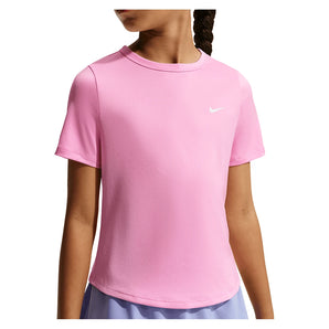 Girls' Dash Dri-FIT Short-Sleeve Training Top,Apparel,Nike,621 Pink Rise/White,XS,Tennis Express,IU3746-621