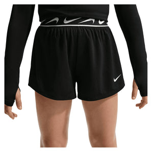 Girls' Dash Dri-FIT Mid-Rise Running Shorts Black and White,Apparel,Nike,,,Tennis Express,IV5475-010