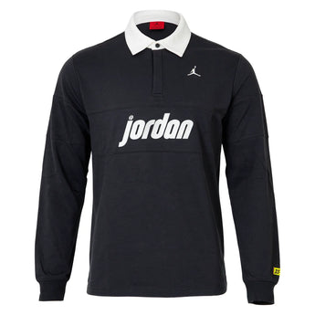 Men's Air Jordan Brooklyn Long-Sleeve Polo Shirt Anthracite and Sail, Nike, Anthracite/Sail, Tennis Express, IV7354-060H26-ANTHRACITE-SAIL-1
